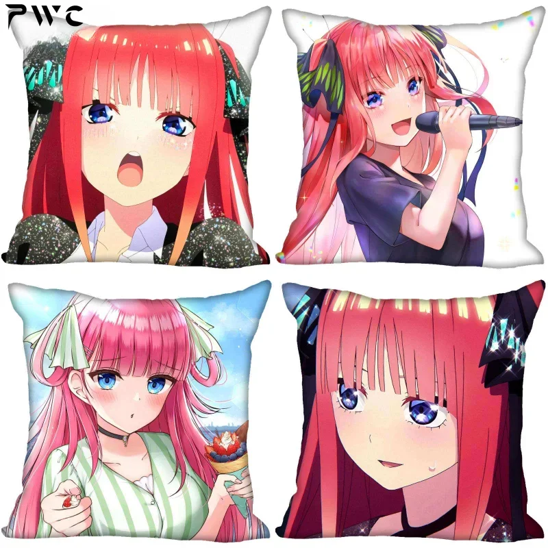 Anime Girl Nino Nakano Pillow Case High Quality Satin Fabric Pillowcase Decorative Pillow Cover Wedding Decorative