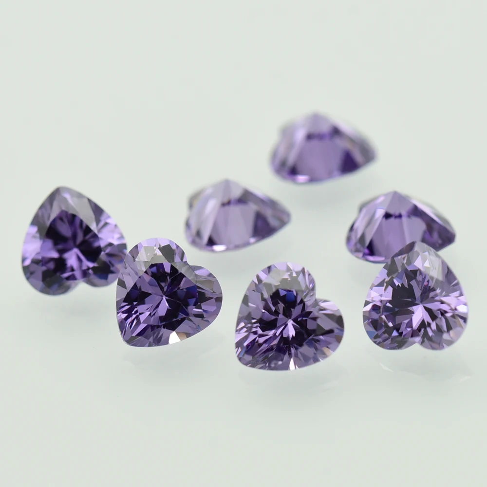 

Charming Heart Shape Amethyst 2x2-16x16mm AAAAA Loose Cubic Zirconia Stone Charming For Jewelry Making DIY