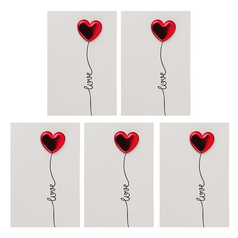 

5Pcs 3D Greeting Cards Delicate Design Premium Paper Romantic Messages Valentine Day Special Occasions Love Cards