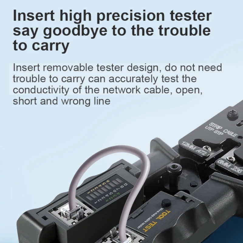 Профессиональный инструмент для зачистки проводов ONTi CAT6 с кристаллической головкой, обжимной инструмент с кабелем RJ45, тестер для 4P/6P/8P,