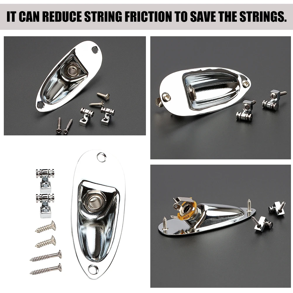 

Silver Boat Plug Set Input Jack for Electric Guitar Accesories Accessories Part Manual Parts