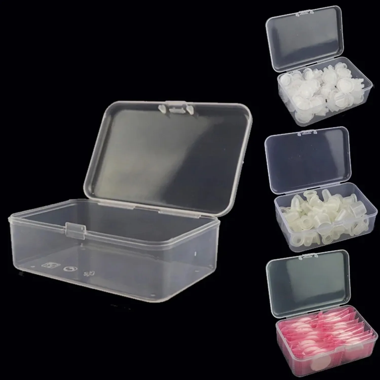 10/6/4/1pcs Plastic Microblading Needle Tattoo Storage Box Nail Container Nail Supplies Cleaning Cotton Storage Box