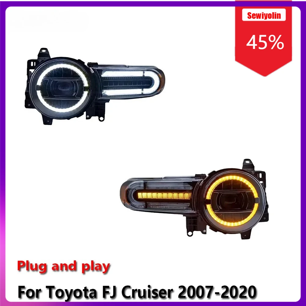 

Автомобильные светодиодные лампы Sewiyolin в сборе для Toyota FJ Cruiser 2007-2020, противотуманные фары DRL, стоп-сигналы поворота