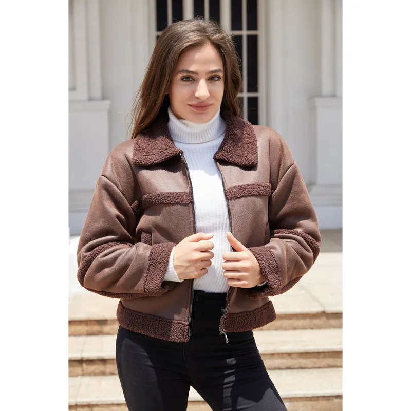 2024 Autumn/winter New Women's Coat Suede Fashion Warm Fur Casual Windproof Coat Women's Jacket Women's Wear