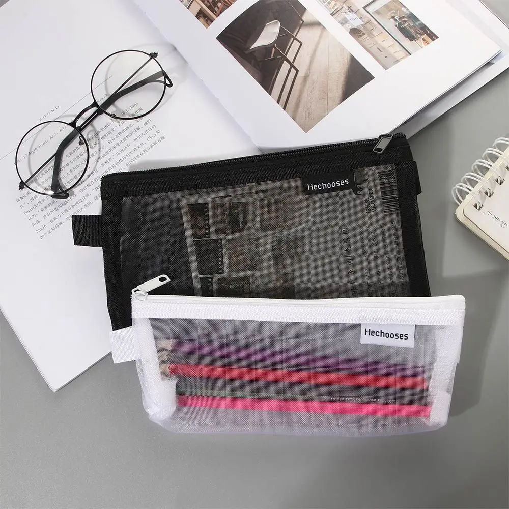 Высококачественные канцелярские товары, прозрачная коробка для ручек, нейлоновая сумка-карандаш, сетчатый пенал, сумка для ручек, пенал