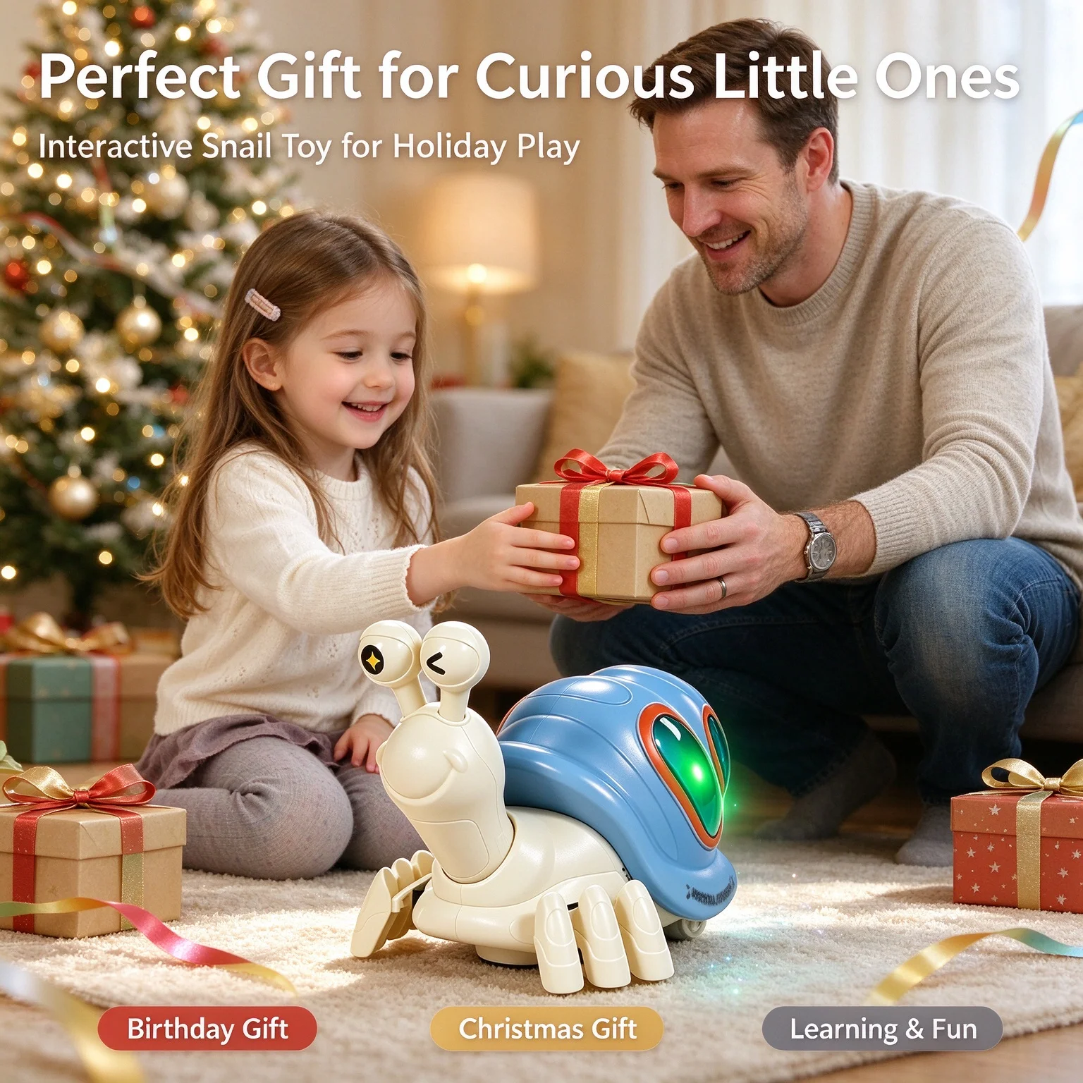 Wanxiang crawling conch snail toy, with lights, fun music, automatic obstacle avoidance, baby early education enlightenment toy