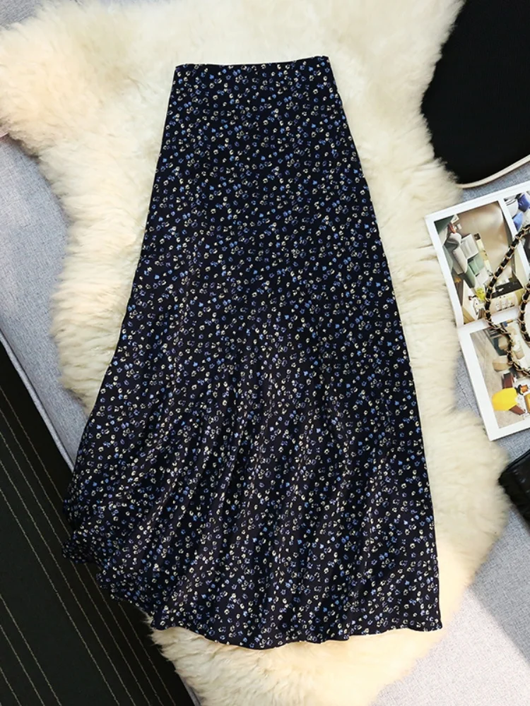 

Необычная сегментация, юбка-русалка для женщин, летняя новая утягивающая длинная юбка трапециевидной формы с высокой талией и цветочным принтом