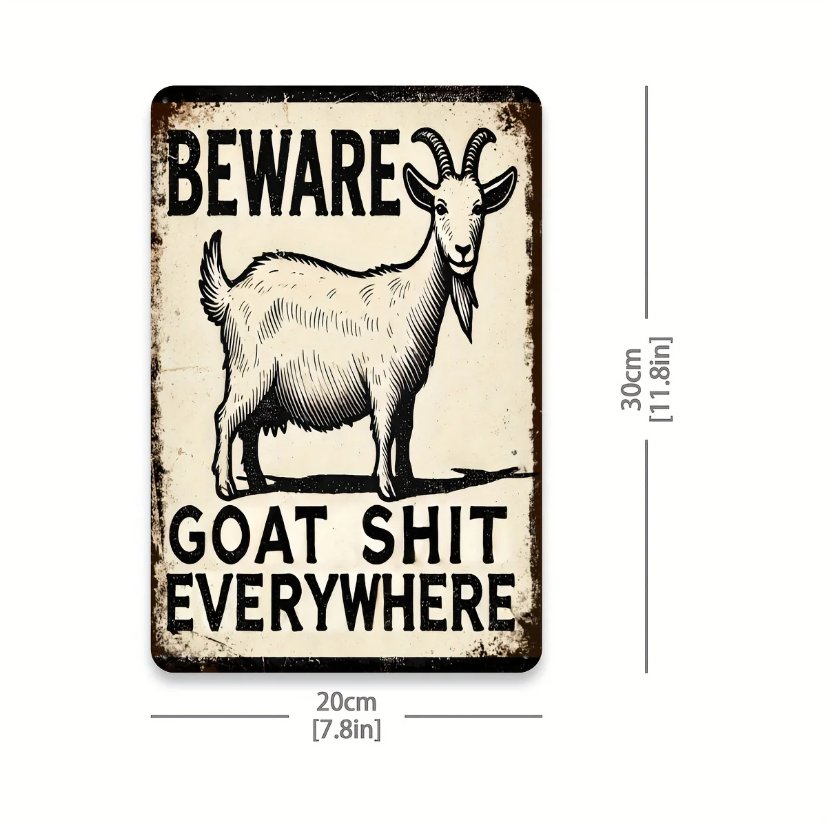 Humorous Farmhouse Iron Sign Beware of Goat Dung Everywhere Carved Wall Art for Home Bar Garden Vintage Style Decorative Signs