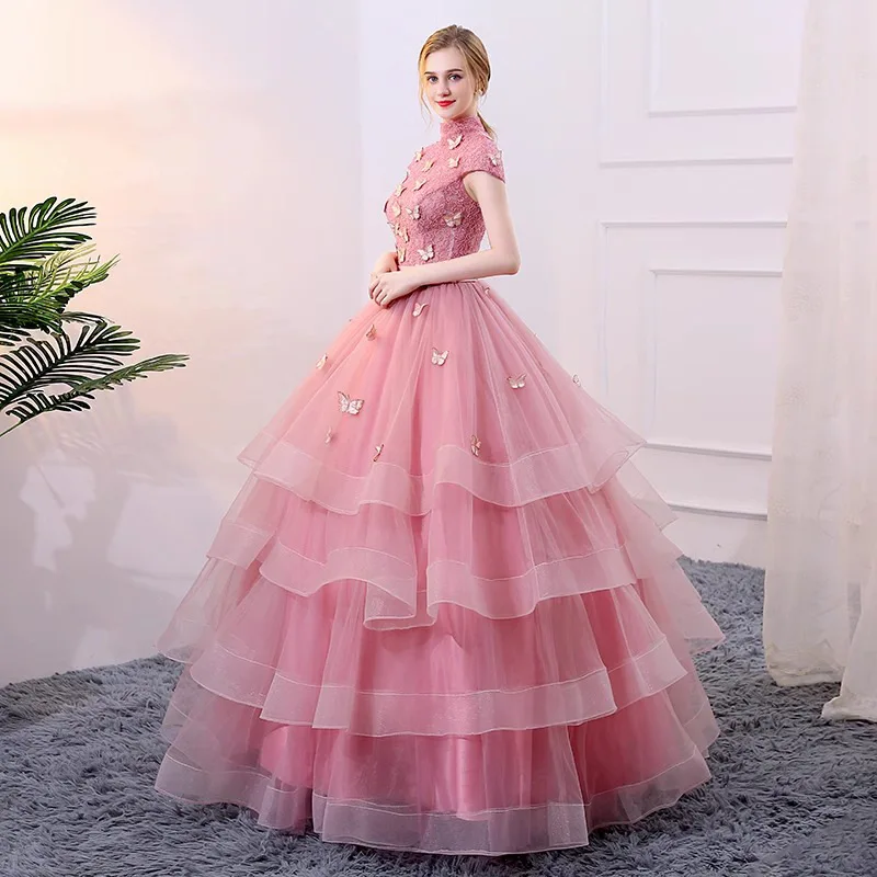 DSP vestidos de 15 quinceañera A Line High Neck Quinceanera Dresses 2024 Elegant Tulle Prom Party Dresses Graduation Gown