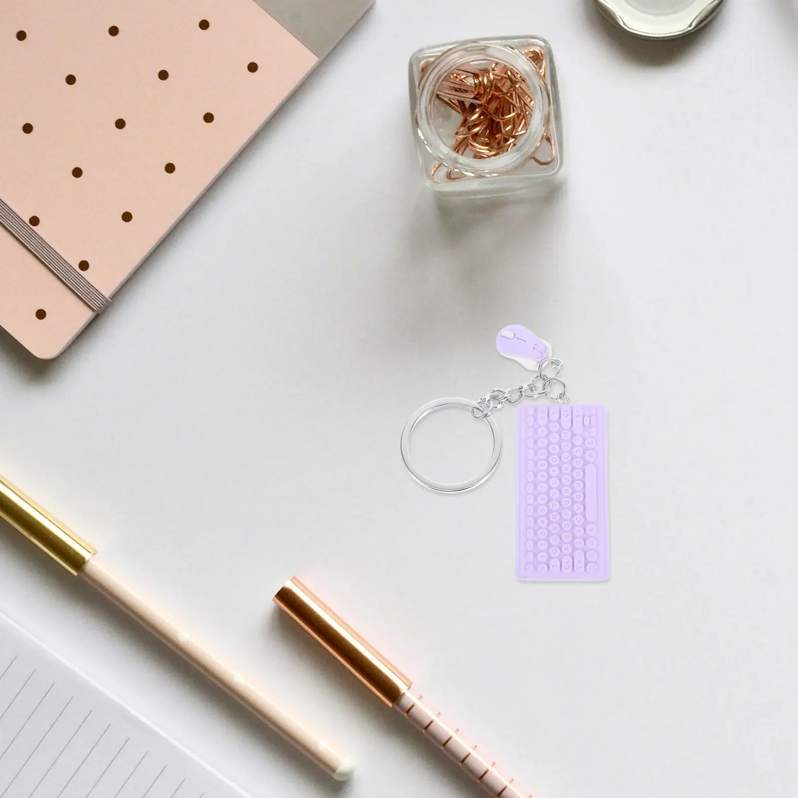 Mini Keyboard Mouse Keychain Cute Tech Keychain Mini Computer Charm Backpack Keychains Cartoon Bag Charms for Boys Girls