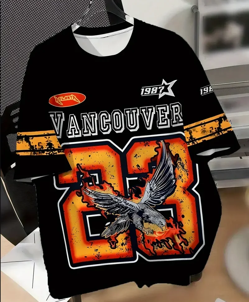 Men's retro sports team uniform size 23 pattern short sleeved T-shirt baseball jersey women's sports shirt