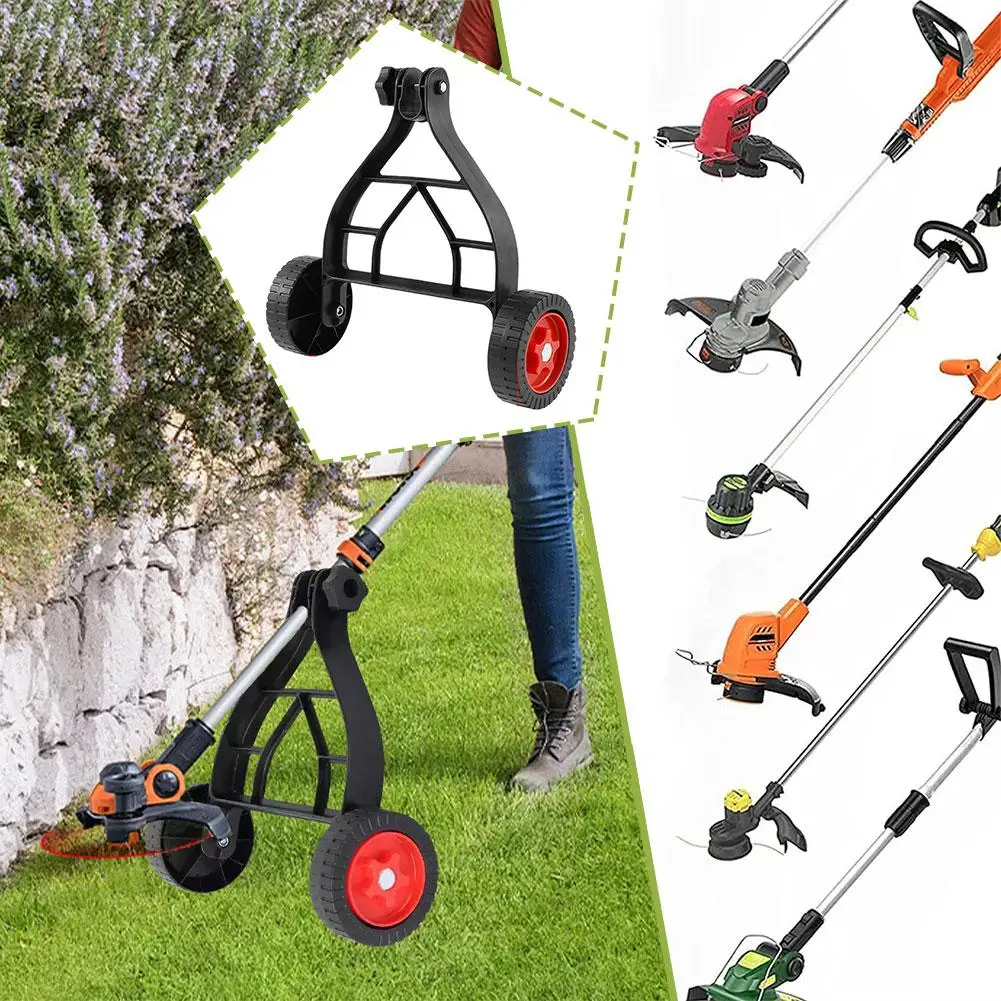 Universal Electric Grass Trimmer, Cortador De Escova De Gramado, String Mower Suporte Rodas, Ângulo Ajustável Attac, H6y2