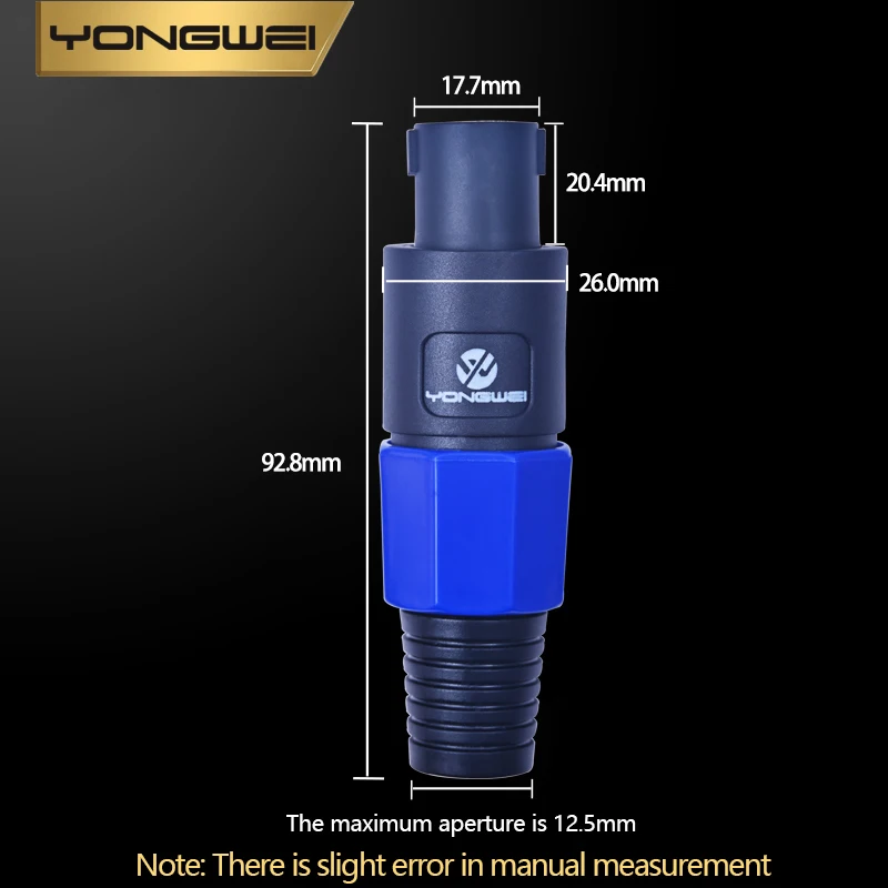 YONGWEI 4Pin NL4FC Speakon longtail Connector XLR Audio, power amplifier Welded Male Plug Adapter Audio Accessories Ohmic joint