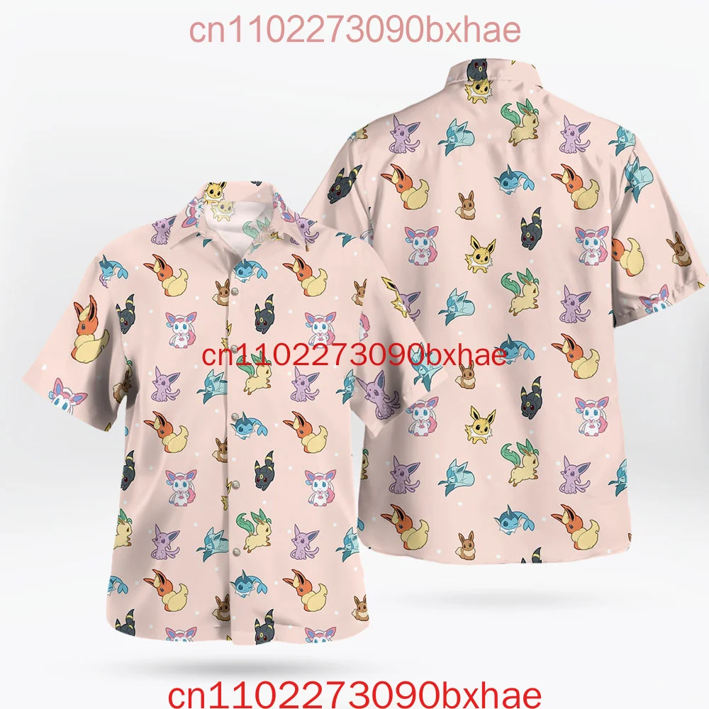 피카추 남성 셔츠 포켓몬 Y2k 여름 오버 사이즈 새 블라우스 아동 하라주쿠 streetwear 2025 하와이 셔츠 애니메이션 귀여운