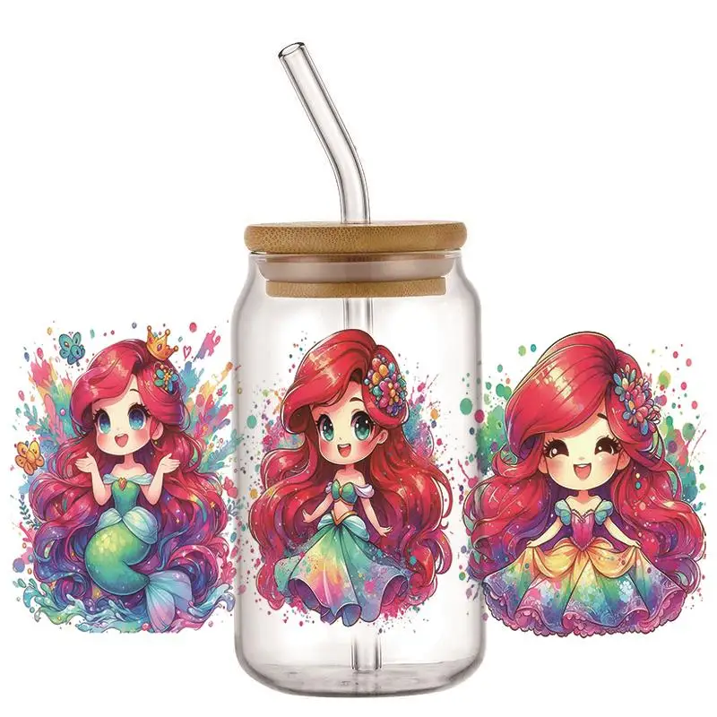 

New 3D UV DTF Transfer Sticker For 16oz Libbey Glass DIY Super Hero Kawaii Style Theme Cup Wrap Easy to Peel Cup Wraops
