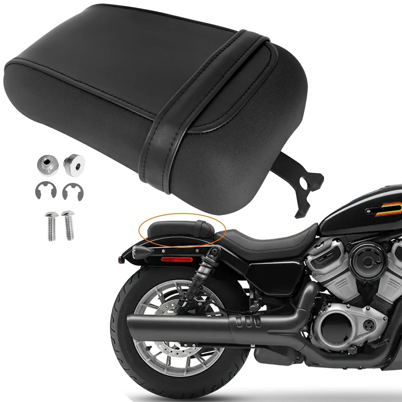 

For Harley Nightster 975 RH 975 Nightster RH975 2022-UP Motorcycle Rear Passenger Seat Sitting Cushion Pad Pillow