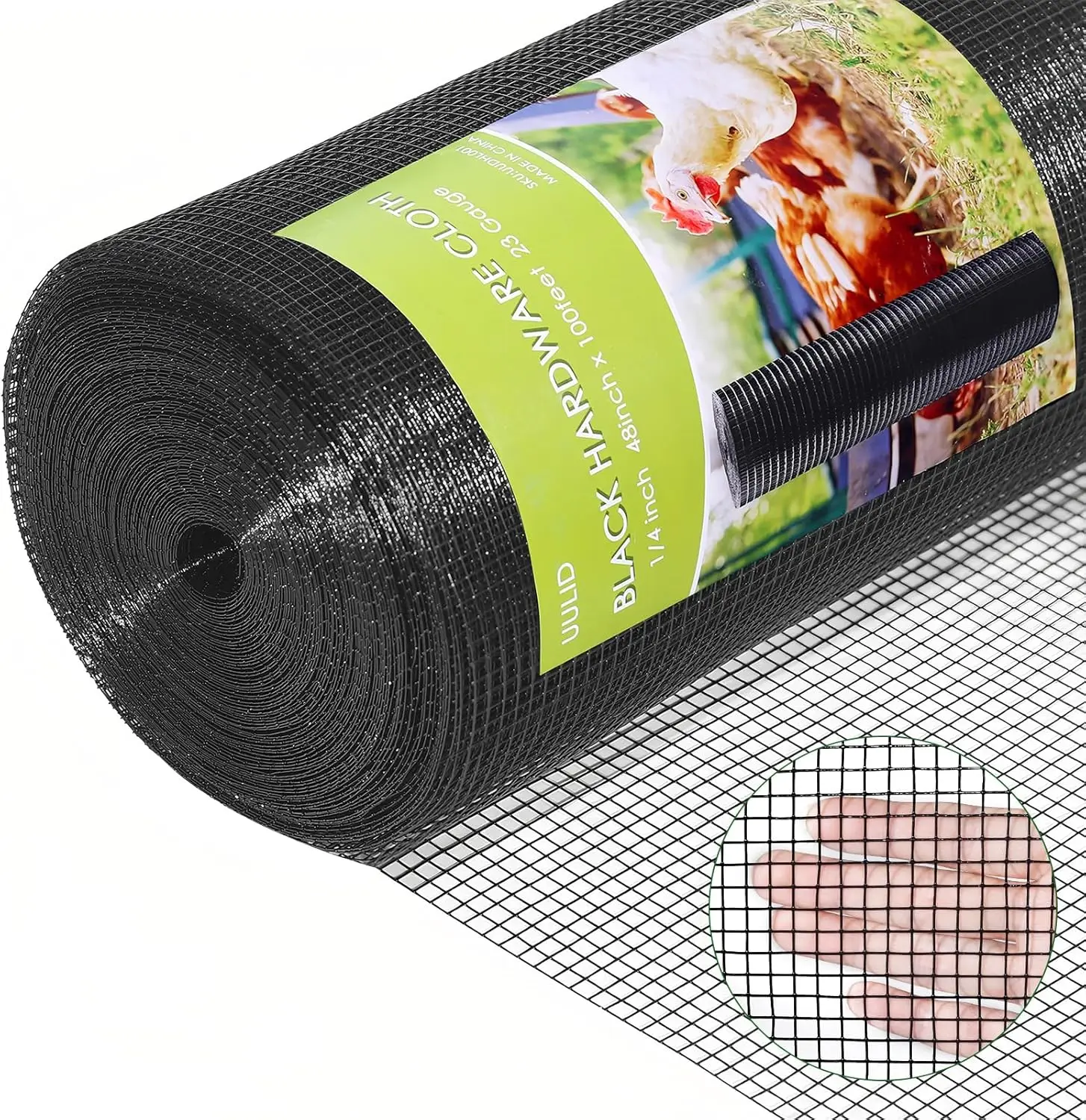 

1/4 Inch 48" x 100' Black Vinyl Coated Welded Wire Mesh Roll for Fencing and Chicken Wire