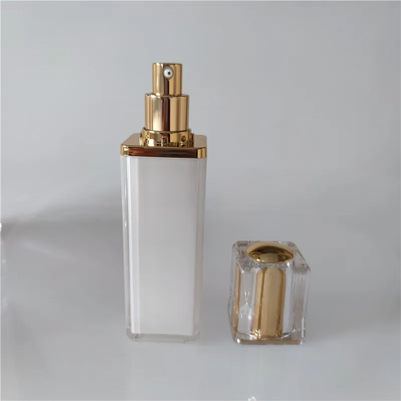 20G-120ML 正方形の銀色のアクリルクリームジャー エッセンス/ジェル/昼夜用クリーム/アイセラム/保湿剤 美白化粧品包装