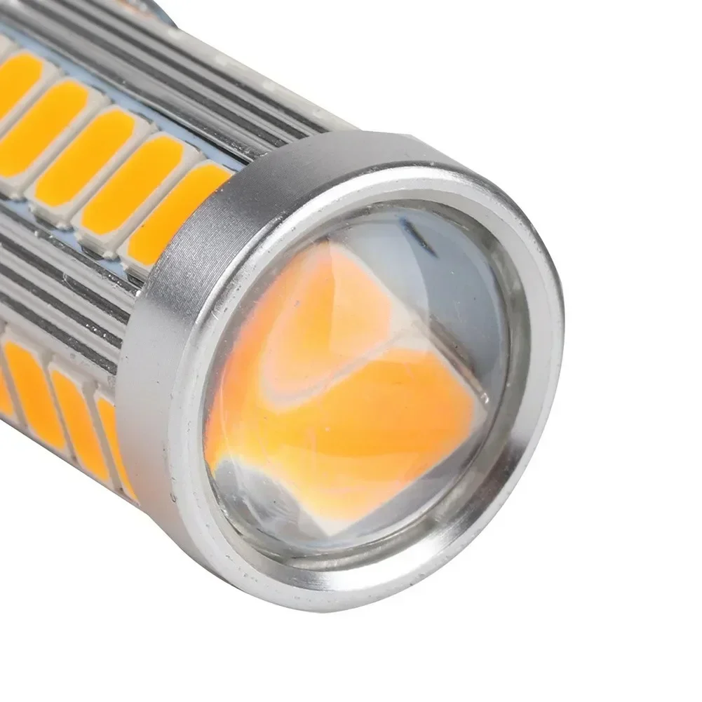 4ชิ้น33LED BAU15S 581หลอดไฟ LED PY21W รถยนต์สัญญาณไฟเลี้ยว12V สีเหลืองไฟเบรคถอยหลังจอดรถ LED