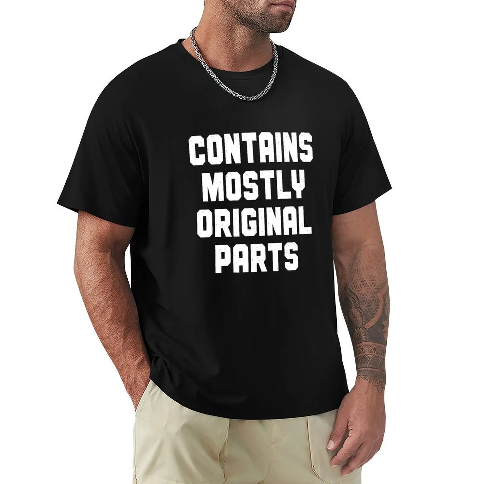 Contains Mostly Original Parts T-Shirt Outdoor Work Short Sleeve Top