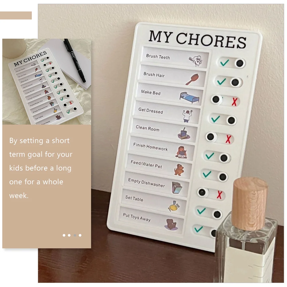 Self-discipline Checker เด็กรางวัลรางวัล DIY เตือนแผนภูมิแบบพกพา Chores Utensils Creative Memorandum นักเรียน