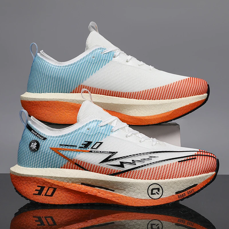 Chaussures de course pour hommes, spécialité marathon, semelle en carbone, respirantes, légères, confortables, athlétiques, antidérapantes, pour femmes