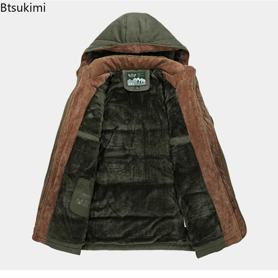 2025 Men's Parkas 7XL Oversized Thicken Male Coat Winter Jacket High Quality Fleece Casual Padded Jackets Men Clothing Outwear