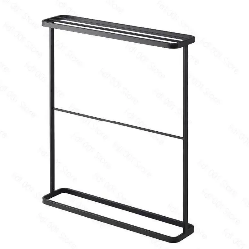 Iron American Style Floor To Ceiling Towel Rack Bathroom Simple Towel Shelves