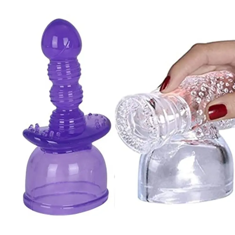 2Pcs Large Hitachi Magic Wand Massager Attachment Massage Head Caps Accessory Silicone Adult Toys ,Wand Hole Diameter 2.36