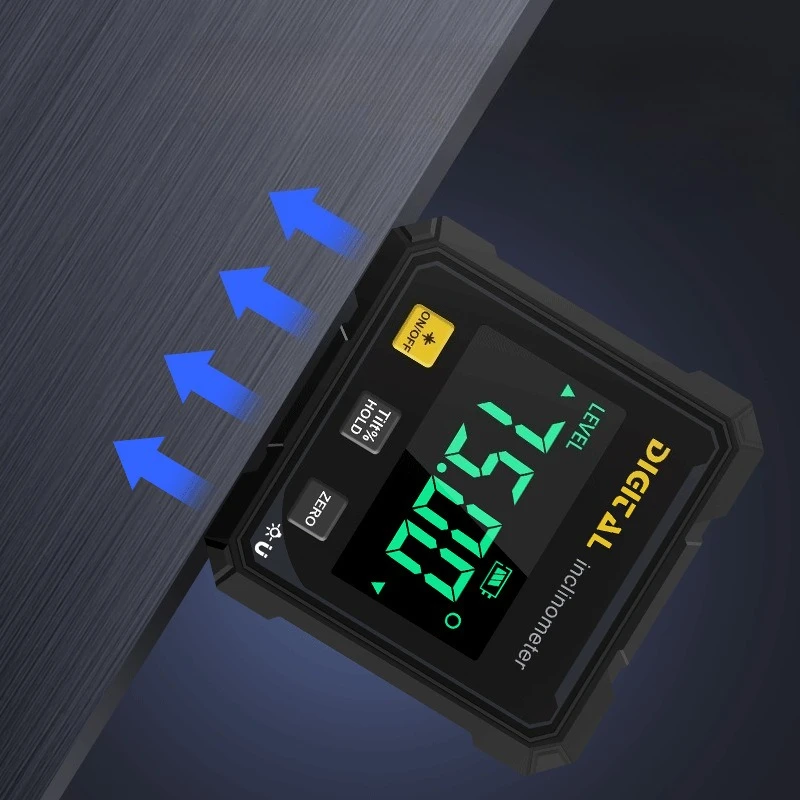 مقياس زاوية رقمي مغناطيسي أخضر جديد مع مقياس أفقي منقلة إلكترونية بالليزر مقياس زاوية الميل مسطرة قياس المنحدر