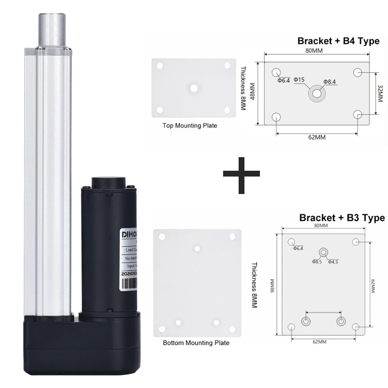 Imagem -03 - Atuador Linear Elétrico Personalizado Carga do Curso Rod Telescópico Personalizado dc 24v 60w 3000n Máximo 50 mm 150 mm 250 mm 350 mm 550 mm