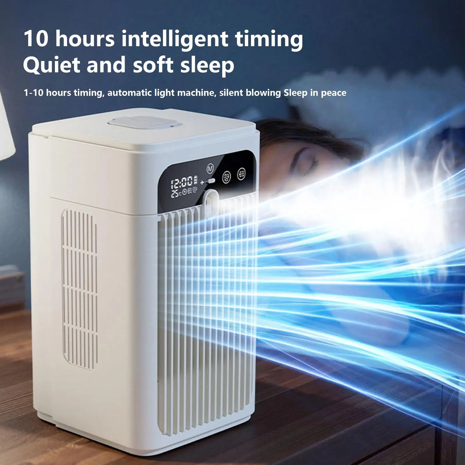 3000mAh Rechargeable Misting Fan, Portable Personal Air Cooler with Timer Display, 2-Speed Quiet USB Desk Fan for Bedroom Office