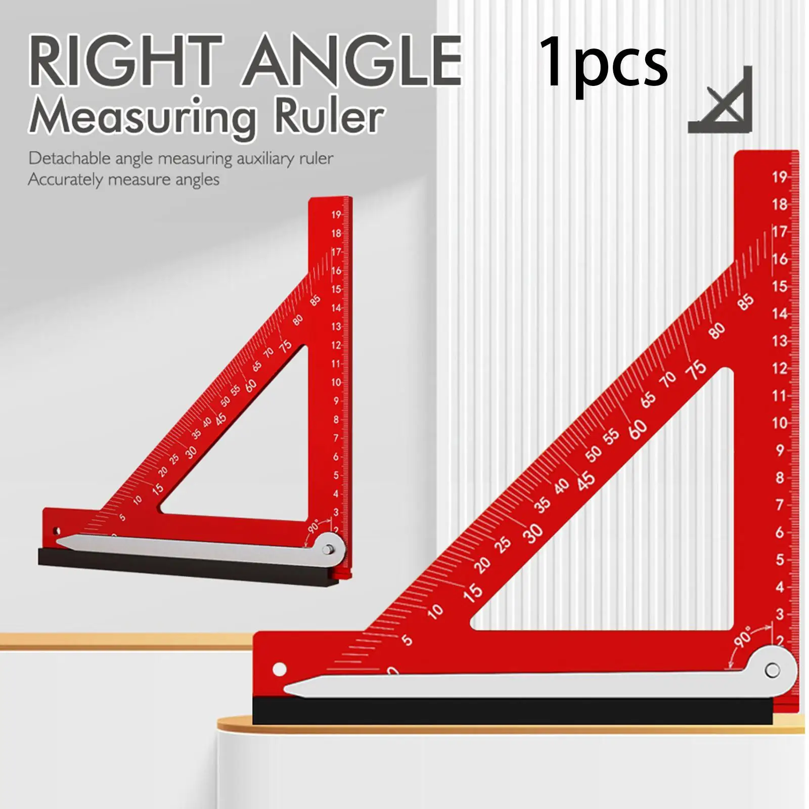 Right Angle Ruler 2 in 1 Triangle Ruler for Carpenter Engineer Marking