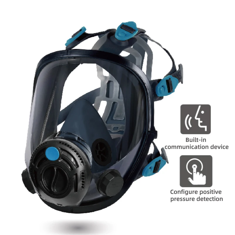 XYEHS Full Face Gas Dust Mask Respirator (Mask Only), Anti-Fog Polycarbonate Visor Facepiece Protector Super Wide  Clear Vision