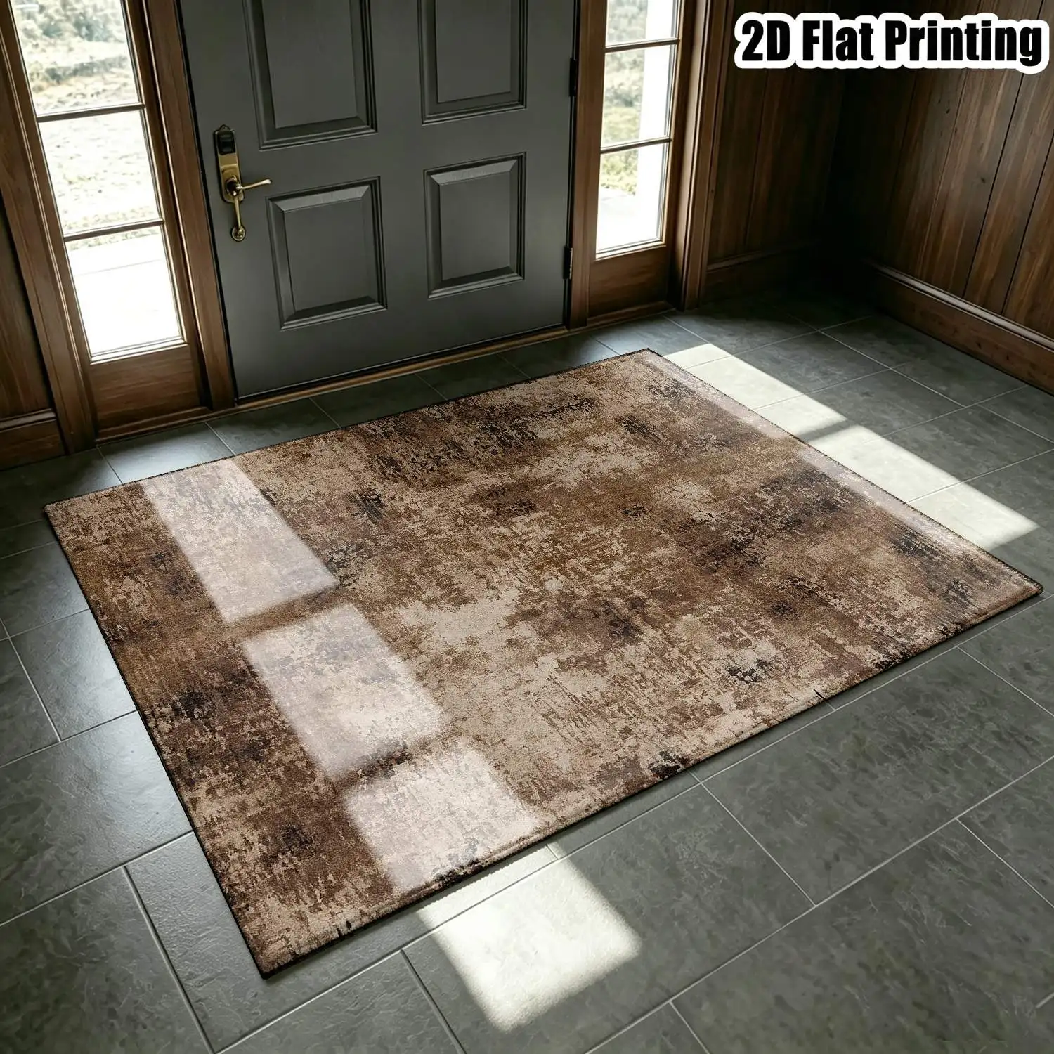 1Pc 2D Printed Carpet: Retro Abstract Texture, Nordic/Instagram/Modern Minimalist/European Vintage Style, Machine Washable, Multi-Size Home Decor Mat for Entrance, Dining, Bedroom, Living Room Etc