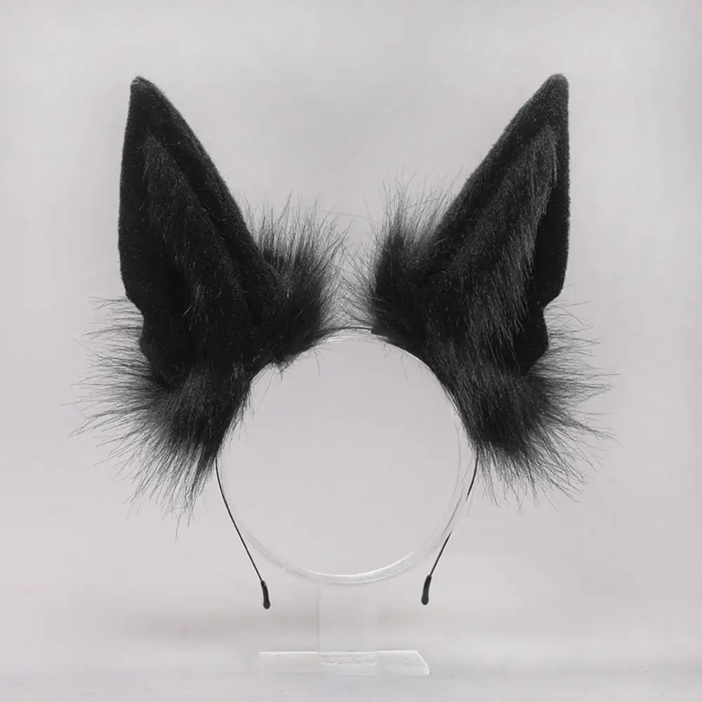 1 sztuk pluszowe Hairband Furry pałąk kobiety owłosione zwierząt wilk uszy stroik Cosplay akcesoria do włosów do klubu na imprezę opaski