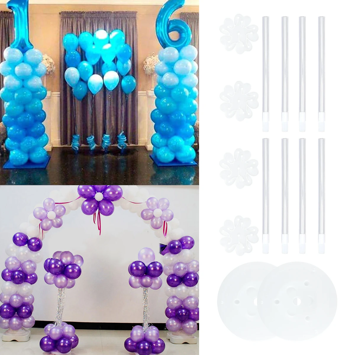 バルーン列スタンドキット、2つのベース、8つのポール、4つの - Balloon Arch Kit のレビューと価格