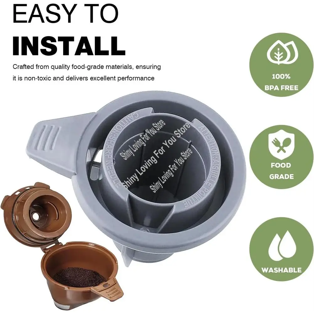 Him-para hamilton beach flexbrew máquina de café 1 conjunto peça de suporte de agulha inferior de substituição, filtro de café único reutilizável inclui