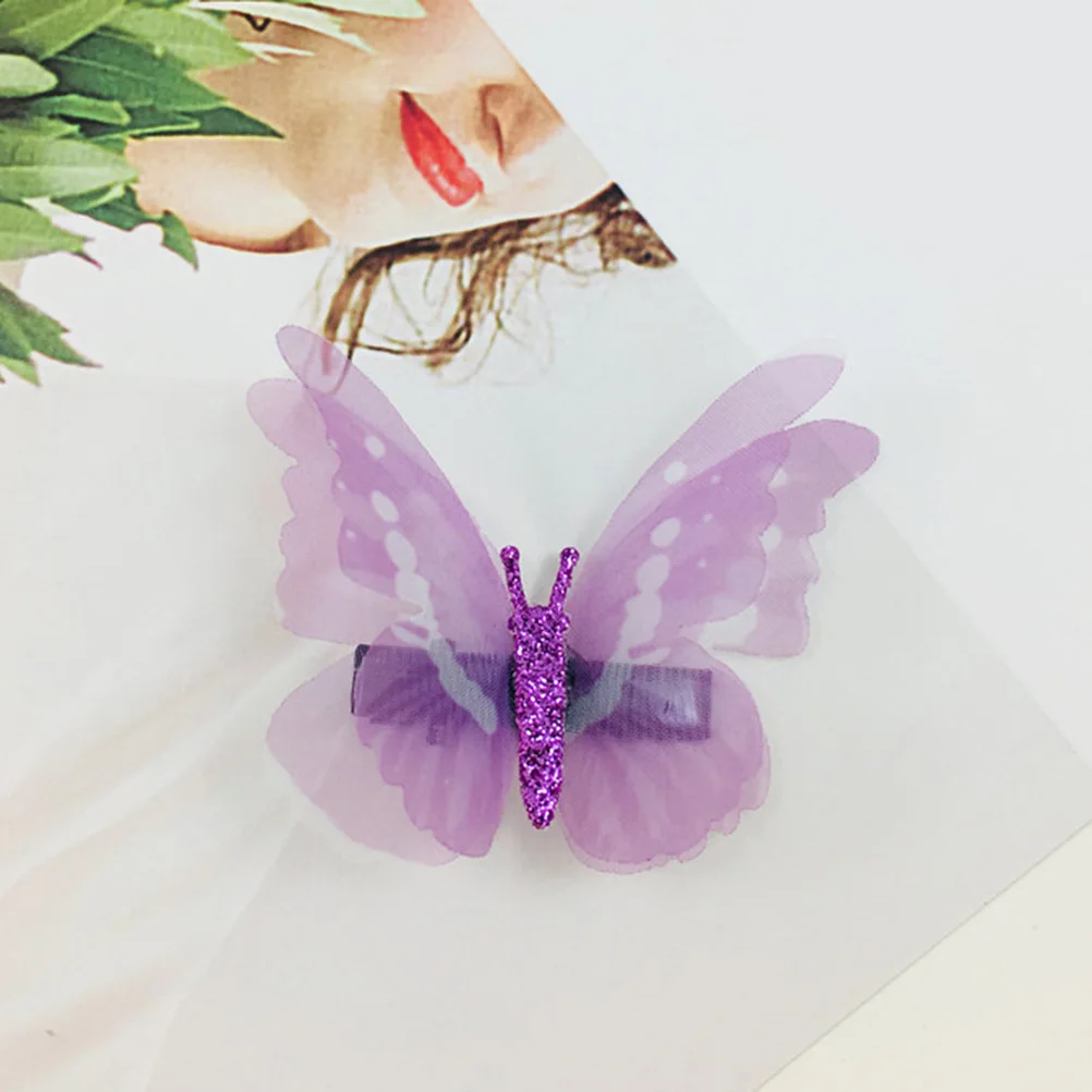 

16 Pcs Tulle Butterfly Hair Clip Accessories for Girls Barrettes Three-dimensional Clips Women Miss