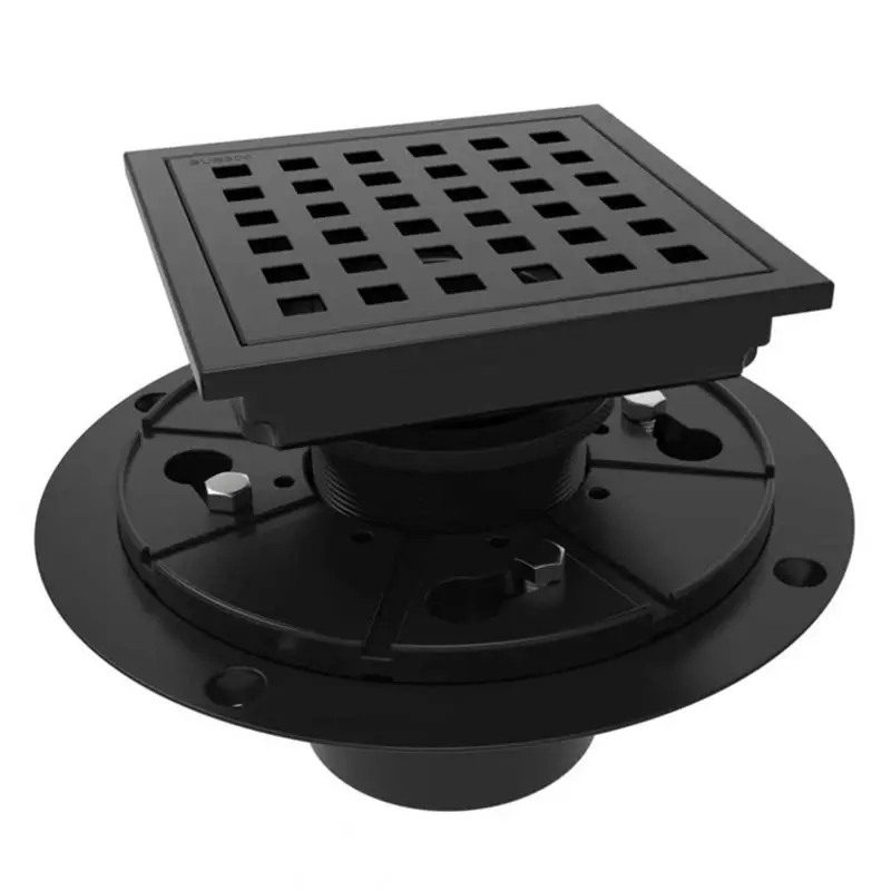 soft-6-inch-square-shower-drain-with-flange-removeable-grate-304-stainless-steel-shower-drain-with-hair-catcher
