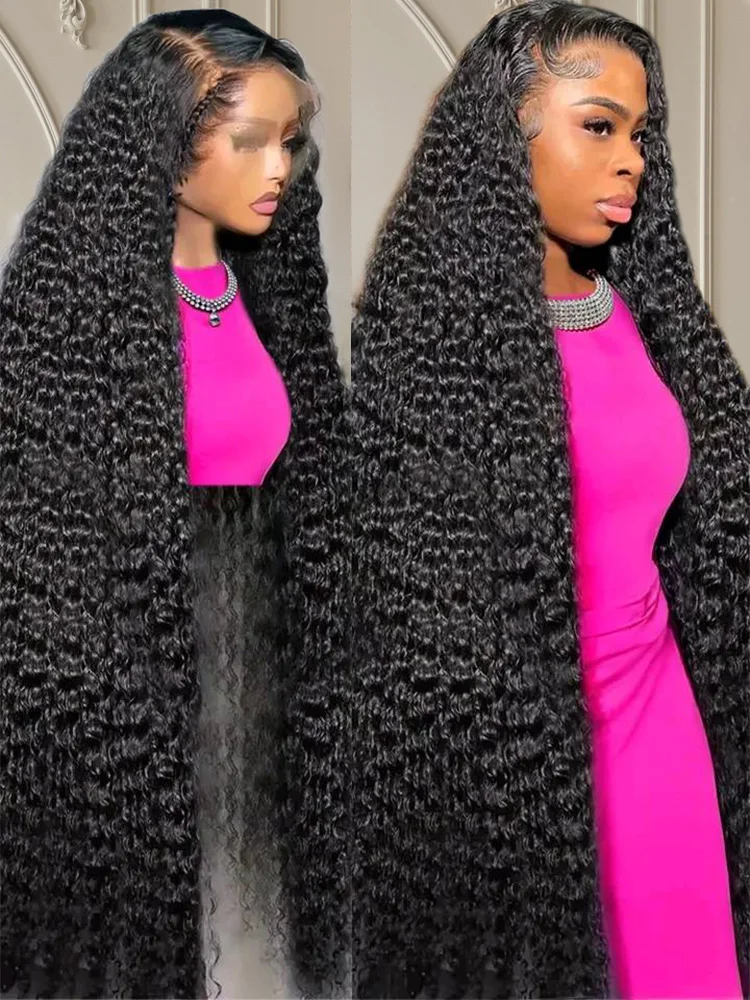 28 Inch 13x4 13x6 Deep Wave Lace Front Wigs Human Hair 250% Density Deep Curly Frontal Wigs Human Hair