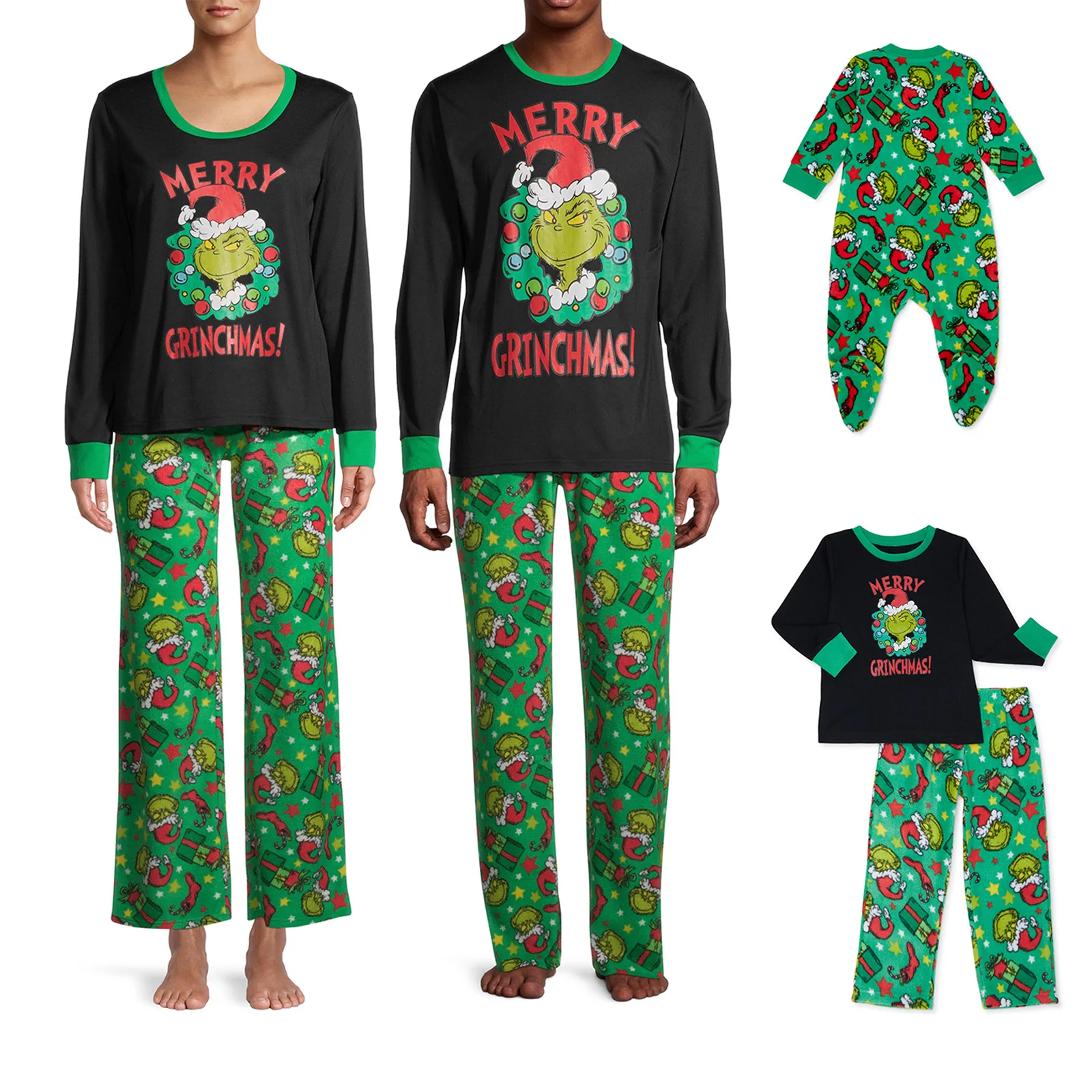 Christmas Family Matching Pajamas Set Mother Dad Cartoon Print Pajamas Home Clothes Set Cosplay Costumes