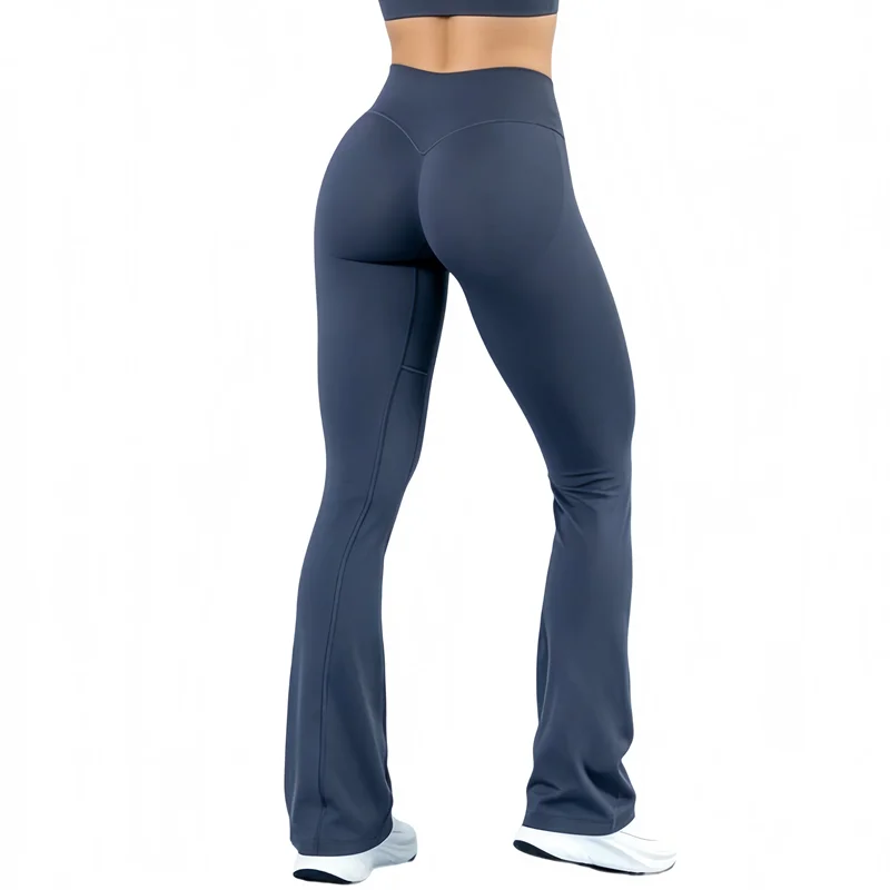 HISTELLO Vision Flare Leggings Women Cross Waist Seamless Yoga Pants Booty Lifting Tummy Control Sports Fitness Gym Tights