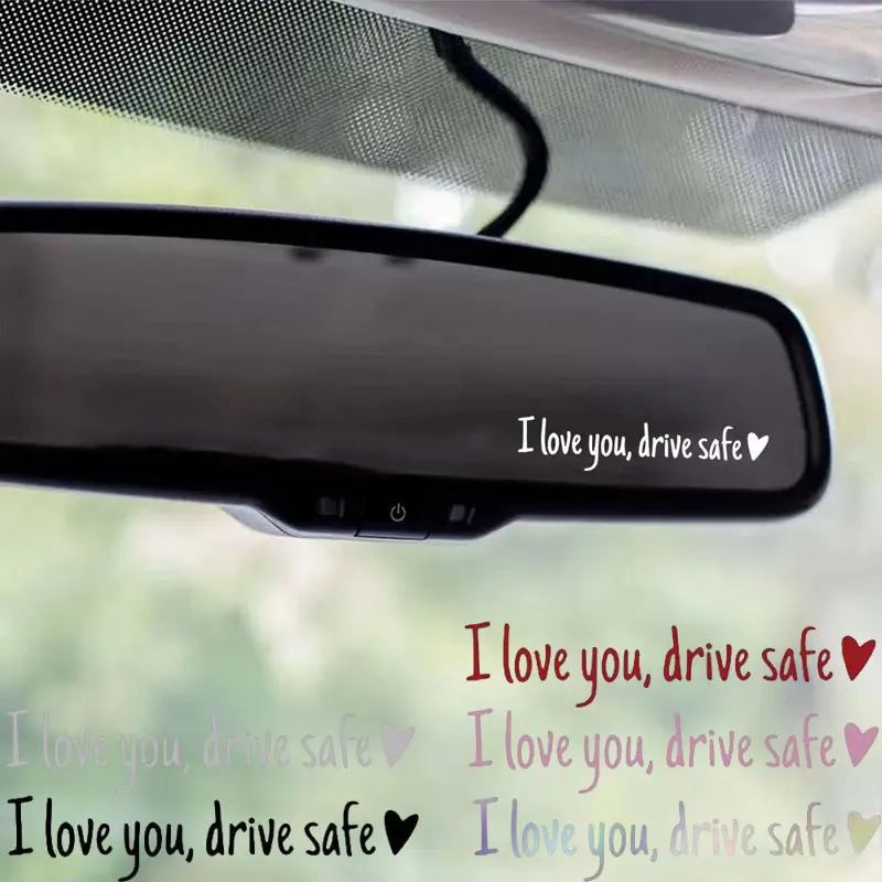 Driving Safe Mirror Sticker Auto Stying Interior Sticker Decoration Heartfelt Safety Reminder for Drivers Car Interior Sticker