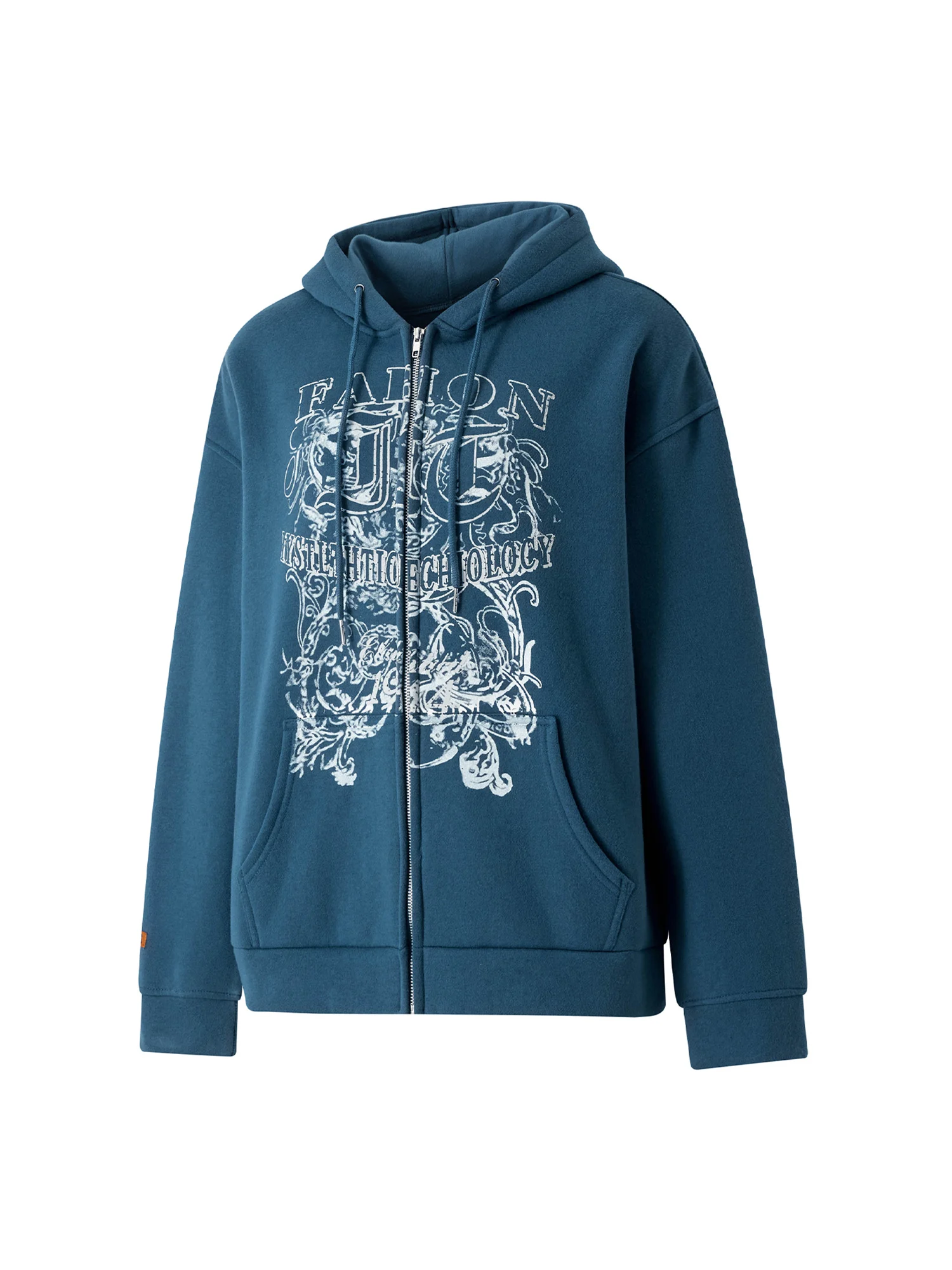 Sudadera con capucha con cordón de primavera y otoño para mujer, sudadera con cremallera y estampado de letras de manga larga con bolsillos