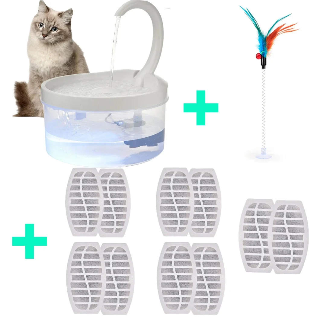 Pet Water Fountain Automatic Power-off When Lack of Water Bird Water Dispenser Dog Drinking Fountain With LED Light water level