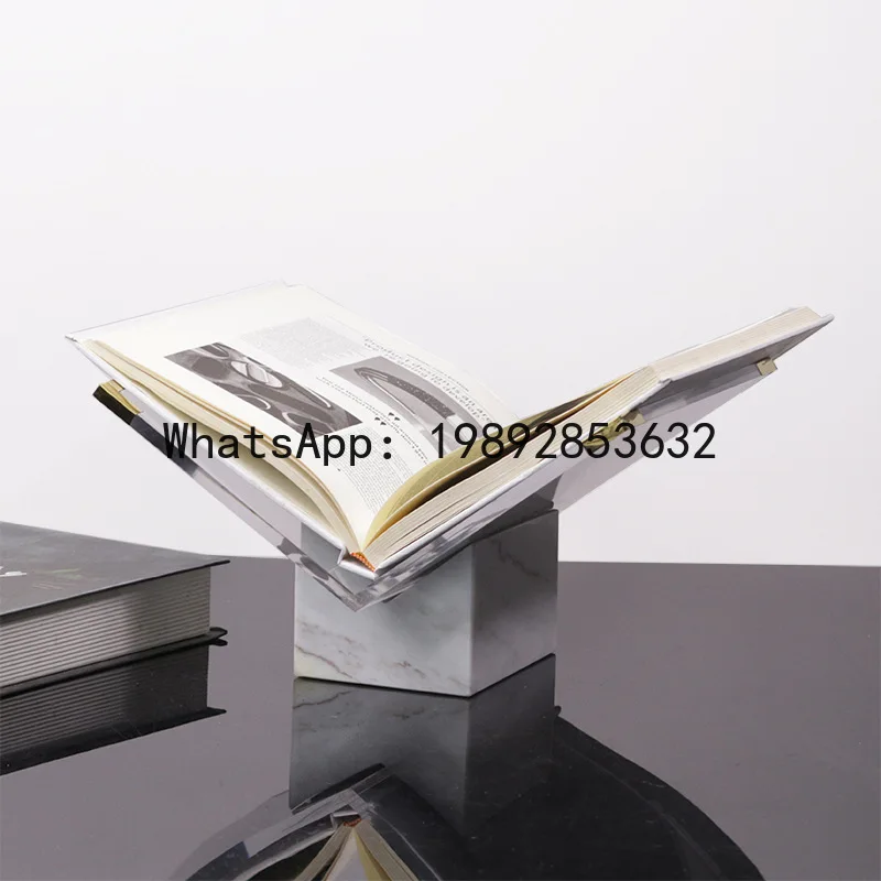 ZF Simple Modern Geometric Creative Marble Bookshelf Storage Ornament Study Room Bookcase Decorative