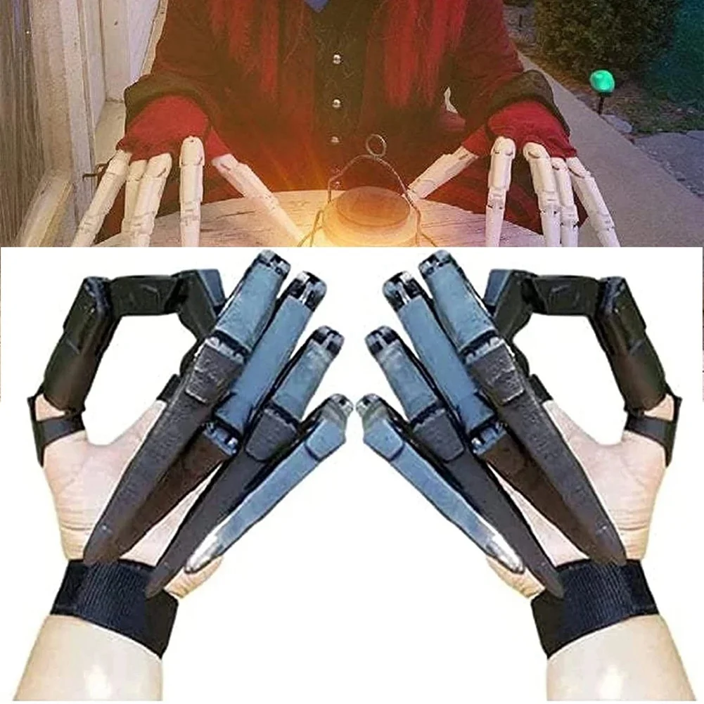 Dedo luvas flexíveis para o traje de halloween, fantasma garra acessórios, mão modelo-3, 1 parte