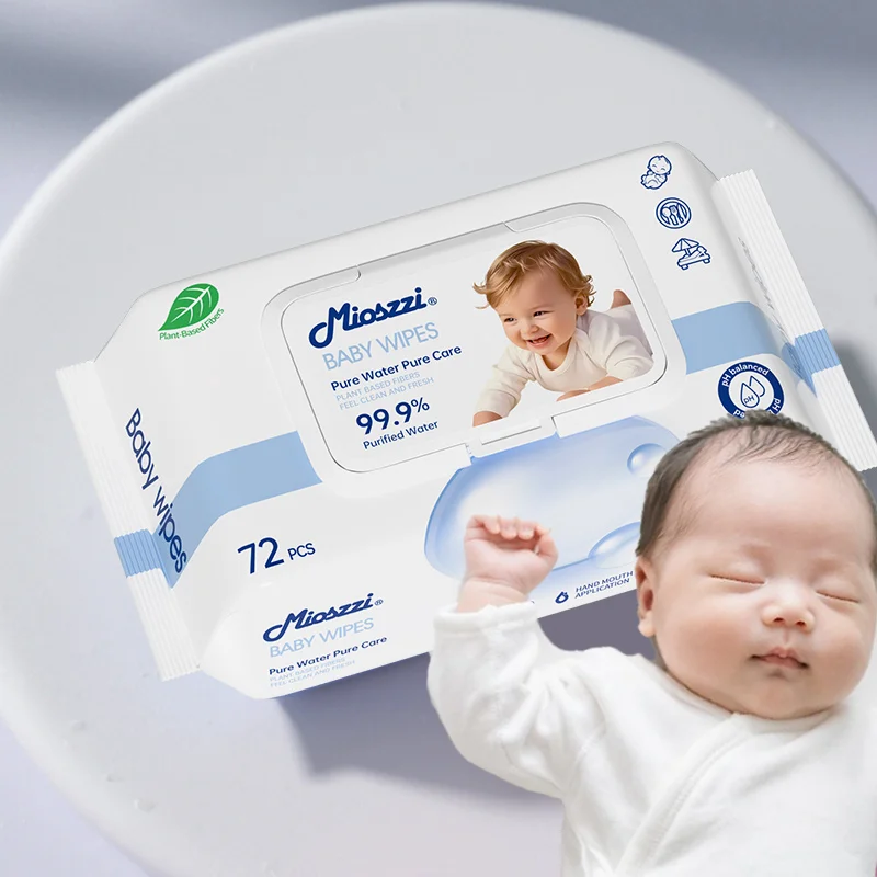 

99% детские салфетки с чистой водой, гипоаллергенные и без ароматизаторов, ультрамягкие для чувствительной кожи, испытания на дерматолог, 72 листа