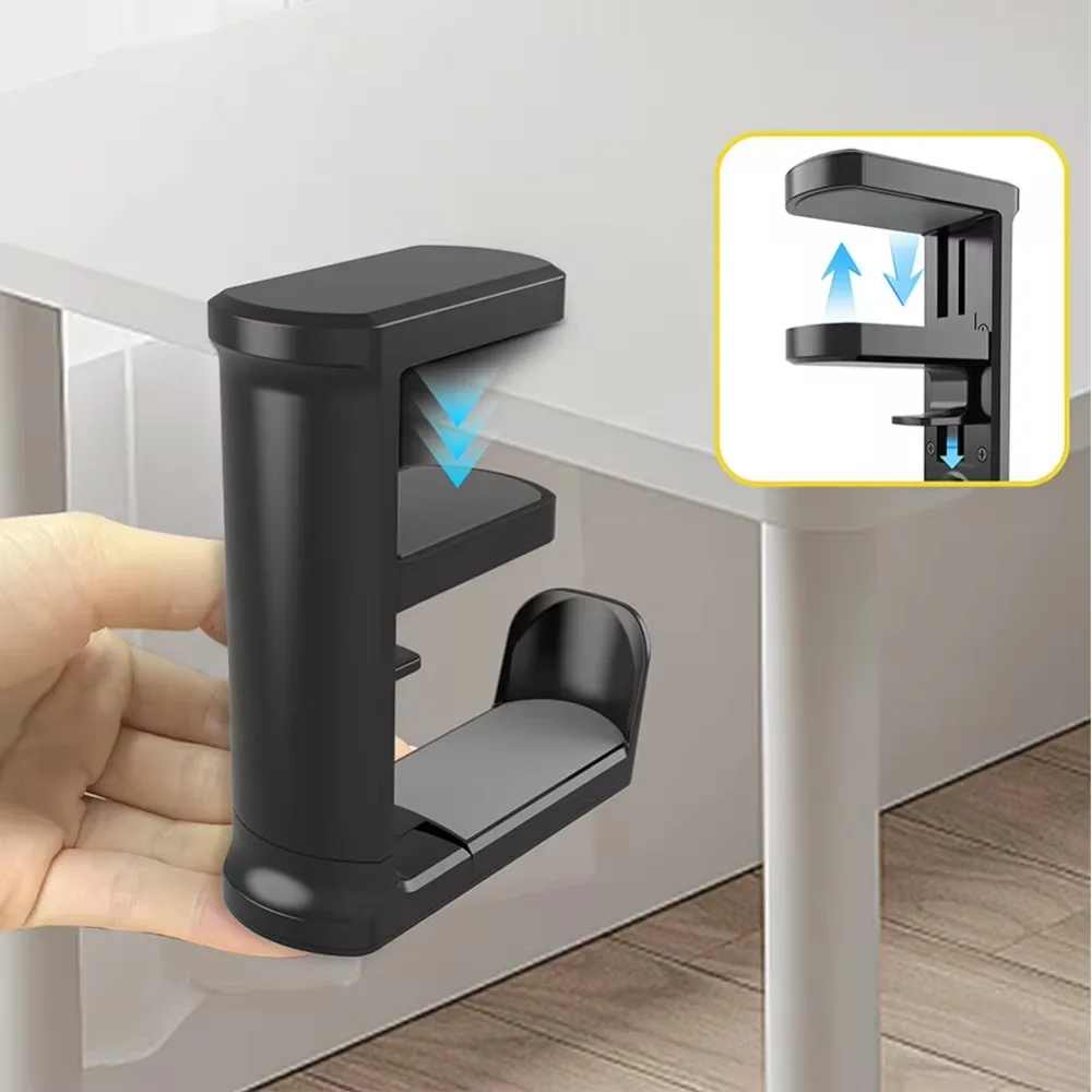 360° Rotating Desktop Headset Holder Adjustable Table Side Desk Hanger Hook Headset Accessories Punch-Free